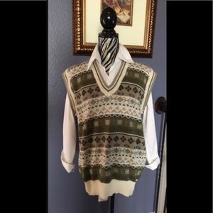 Y2K Vintage 90s V-Neck Beautiful Sweater Vest Sz L/XL ?